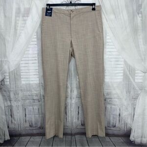 Hart Schaffner Marx Size 38x34 Dress Pants Tan Beige Drawstring Straight Flat
